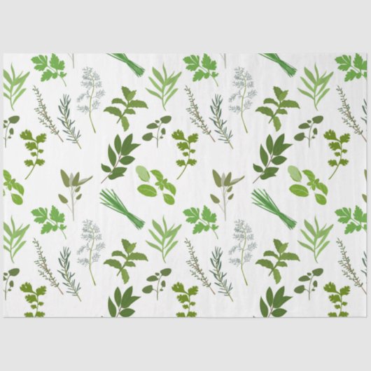 Groen koken Culinaire tuin kruiden Tissuepapier (Voorkant)