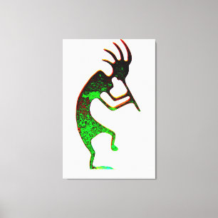 groen kokopelli - doek canvas afdruk