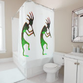 groen kokopelli - patroon douchegordijn (In situ)