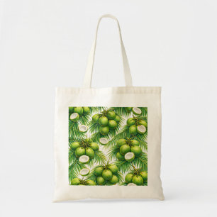 Groen Kokospalm Patroon Tote Bag