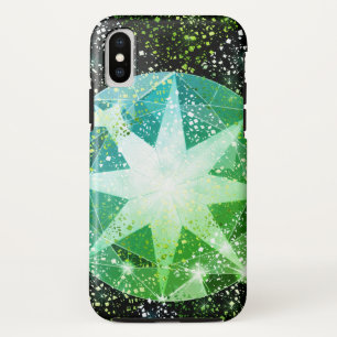 Groen Kompas Edelsteen Strass Gouden Sparkle iPhone X Hoesje