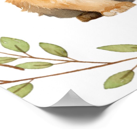 Groen Konijn Bos Dieren Kwekerij Poster (Hoek)