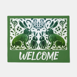  groen konijn hare-vulling Welkom Deurmat