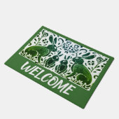  groen konijn hare-vulling Welkom Deurmat (Schuin)