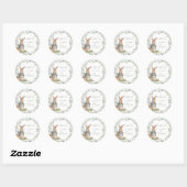 Groen Konijn Meisje Baby's eerste verjaardag Ronde Sticker (Vel)