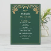 Groen Koninklijk Leeuw Middeleeuws Zwaard Trouwpro Programmakaart (Staand voorkant)