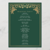 Groen Koninklijk Leeuw Middeleeuws Zwaard Trouwpro Programmakaart (Achterkant)