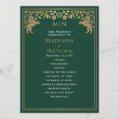 Groen Koninklijk Leeuw Middeleeuws Zwaard Trouwpro Programmakaart (Voorkant)