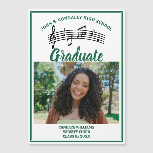 Groen Koor Foto High School Afstuderen Magnet (Voorkant)