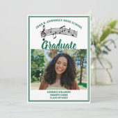 Groen Koor Foto Middelbare School Afstuderen Aankondiging (Staand voorkant)