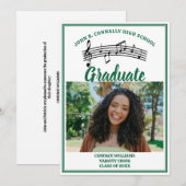 Groen Koor Foto Middelbare School Afstuderen Aankondiging (Voorkant / Achterkant)