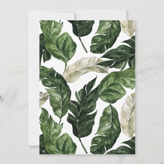 Groen & Koper Tropische bladeren 70e verjaardag Kaart (Achterkant)