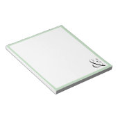 Groen koppel monogram gepersonaliseerd Stationery Notitieblok (Schuin)