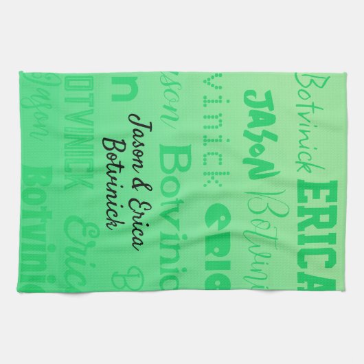 Groen koppel naam theedoek (Horizontaal)