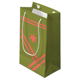 Groen koraal Diagonaal Stripes Star Modern Grafisc Klein Cadeauzakje
