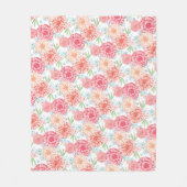 Groen koraal rood blauw Oranje restantkunst Fleece Deken (Voorkant)