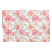 Groen koraal rood blauw Oranje restantkunst Kussensloop (Voorkant-Links)