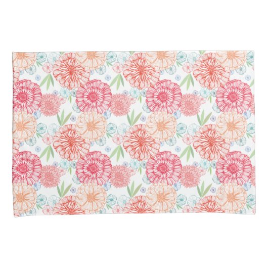 Groen koraal rood blauw Oranje restantkunst Kussensloop (Voorkant-Rechts)