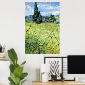 Groen korenveld met cipres, poster (Thuiskantoor)
