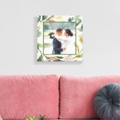 groen krans berk foto bruiloft aandenken canvas afdruk (Insitu (Woonkamer))