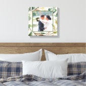 groen krans berk foto bruiloft aandenken canvas afdruk (Insitu (Slaapkamer))