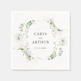 groen krans moderne bruiloft servet