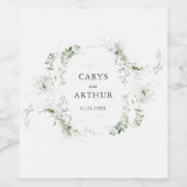 groen krans moderne bruiloft wijn etiket (Enkel label)