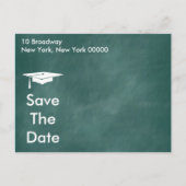 Groen krijtbord trendy Save the Date Afstuderen Aankondigingskaart (Achterkant)