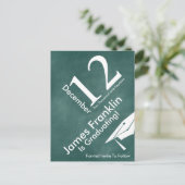 Groen krijtbord trendy Save the Date Afstuderen Aankondigingskaart (Staand voorkant)