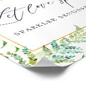 Groen kristal bruiloft laat liefde sprankelen poster (Hoek)