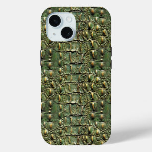 Groen Krokodillenleer Patroon iPhone 15 Case