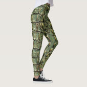 Groen Krokodillenleer Patroon Leggings (Rechts)