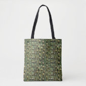 Groen Krokodillenleer Patroon Tote Bag (Voorkant)