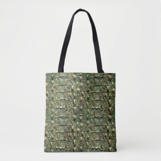 Groen Krokodillenleer Patroon Tote Bag (Voorkant)