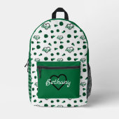 Groen kronkelharten, pom Poms, Megaphone Pattern Bedrukte Rugzak (Voorkant)