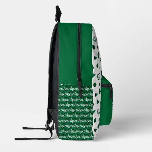 Groen kronkelharten, pom Poms, Megaphone Pattern Bedrukte Rugzak (Links)