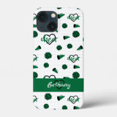 Groen kronkelharten, pom Poms, Megaphone Pattern Case-Mate iPhone Case (Achterkant)