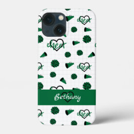 Groen kronkelharten, pom Poms, Megaphone Pattern Case-Mate iPhone Case