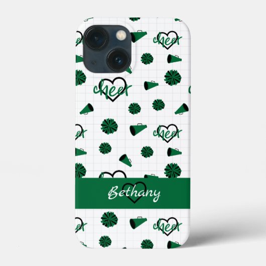 Groen kronkelharten, pom Poms, Megaphone Pattern Case-Mate iPhone Case (Achterkant)