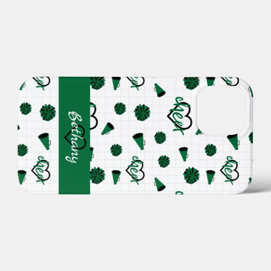 Groen kronkelharten, pom Poms, Megaphone Pattern Case-Mate iPhone Case (Achterkant (horizontaal))