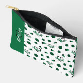 Groen kronkelharten, pom Poms, Megaphone Pattern Etui (Open)