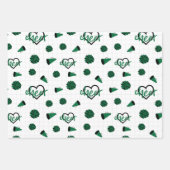 Groen kronkelharten, pom Poms, Megaphone Pattern Inpakpapier Vel (Voorkant 3)