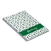 Groen kronkelharten, pom Poms, Megaphone Pattern Notitieboek (Rechterzijde)