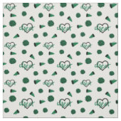 Groen kronkelharten, pom Poms, Megaphone Pattern Stof (Swatch)