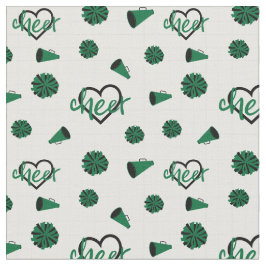 Groen kronkelharten, pom Poms, Megaphone Pattern Stof
