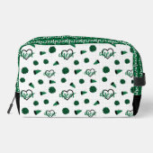 Groen kronkelharten, pom Poms, Megaphone Pattern Toilettasje (Achterkant)