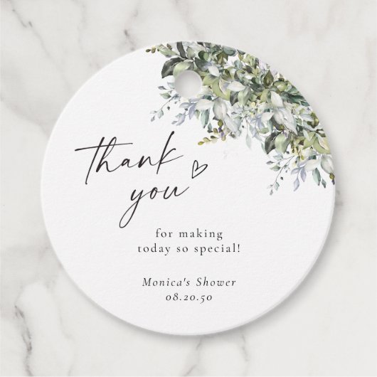 Groen Kruiden Baby shower Gift Label (Voorkant)