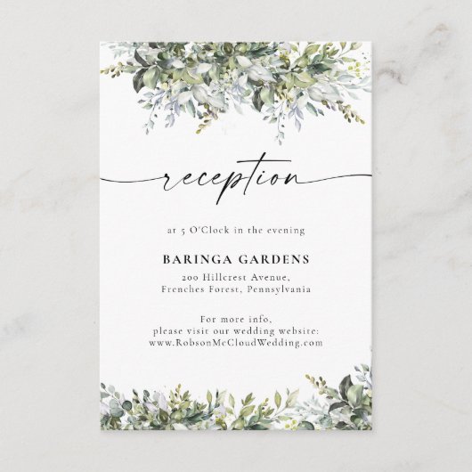 Groen Kruiden Bruiloft Behuizing Kaart (Voorkant)