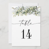 Groen Kruiden Bruiloft Tafel Nummers (Achterkant)