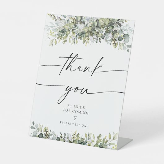 Groen Kruiden Dank u teken Reclamebord Met Voetstuk (Voorkant)